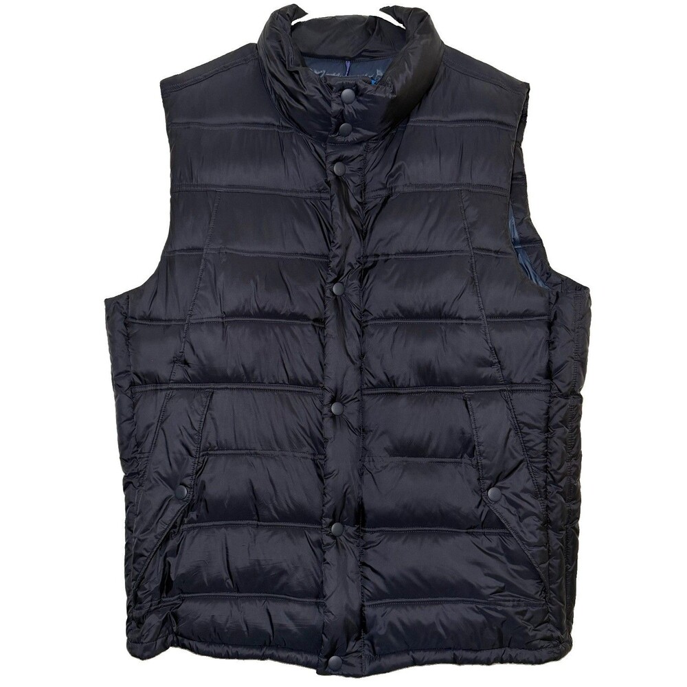 Gap Winter Edition Puffer Vest XXL Tall Navy Snap Front Quilted Insulated Men